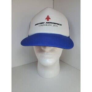 Rare Vtg British Aerospace Corp Jets Cap 70s 80s SnapBack Trucker Hat - EUC